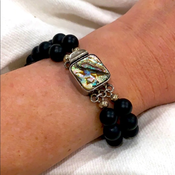 Antique Pearl Black Onyx Bracelet - Picture 1 of 4